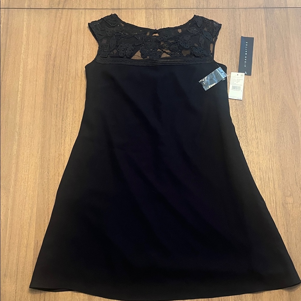 Aidan Mattox Black Lace Mini Dress
